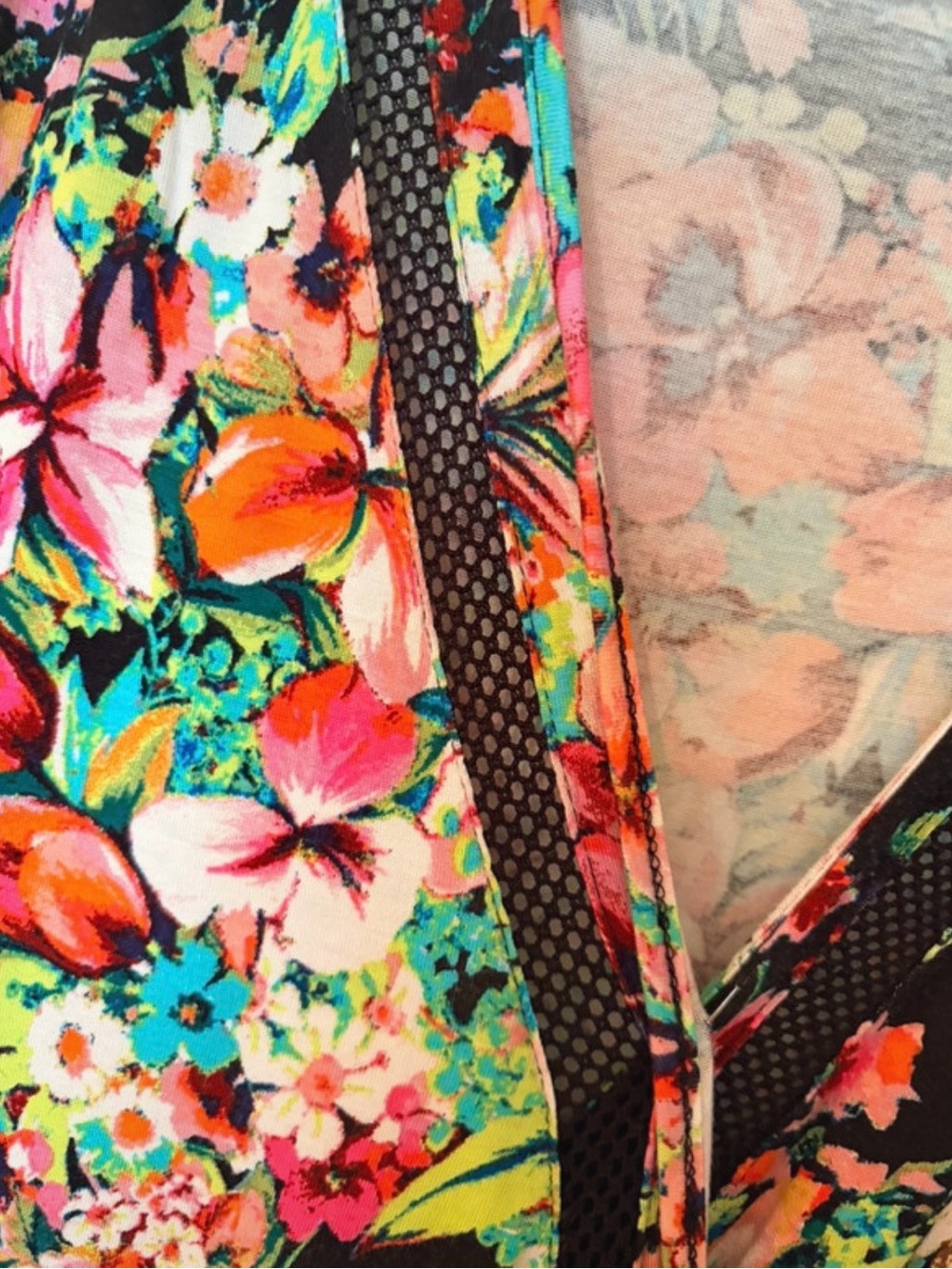Spense Black Floral V-Neck Stretch  Maxi Dress L - Picture 3 of 5